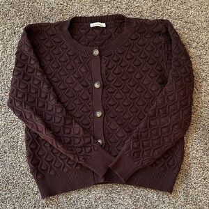 Neuflora Dark Brown Textured Cardigan